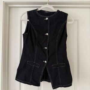 Brand New - Black Denim Vest & Short Set